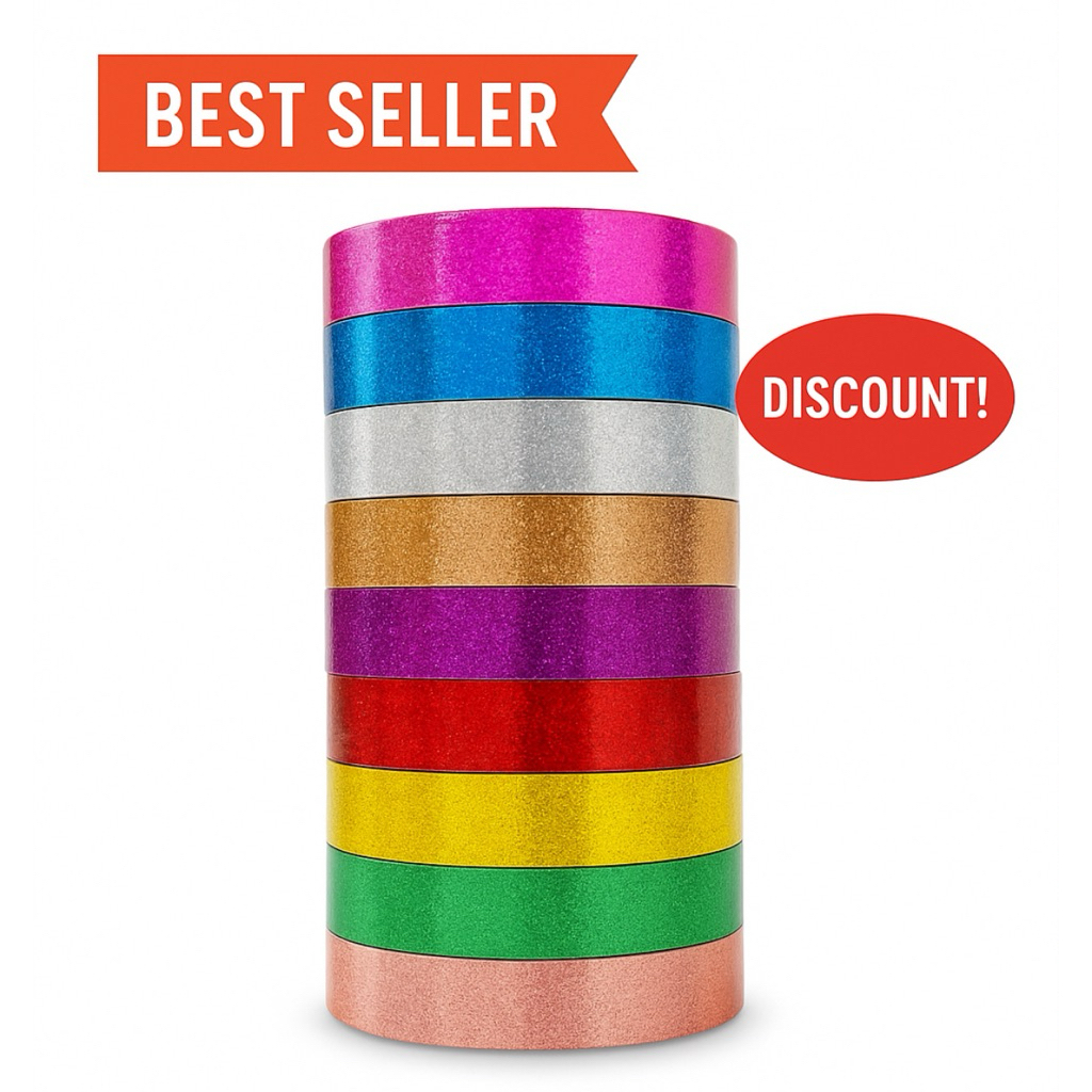 

PITA KADO Polkadot PLASTIK JEPANG Glitter 2cm Ukuran 3/4” Polypropylene Aneka Warna Import Taiwan