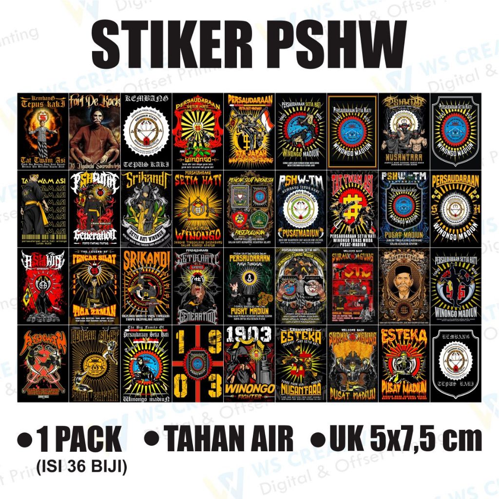 (isi 36) STIKER SILAT PSHW Winongo MADIUN - STIKER ANTI AIR