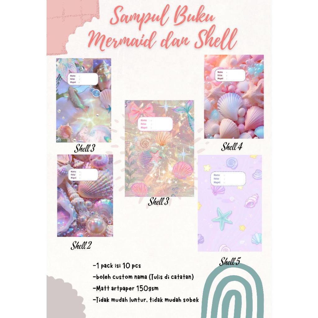

Sampul Buku Mermaid Seasheel (isi 10pcs)