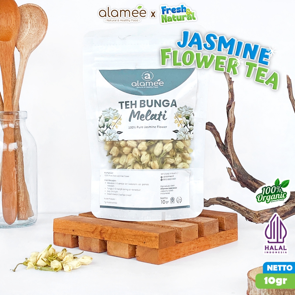 

ALAMEE Teh Bunga Jasmine Tea Flower Melati Organik Jasmin Herbal Kering Dried 10g fresh and natural