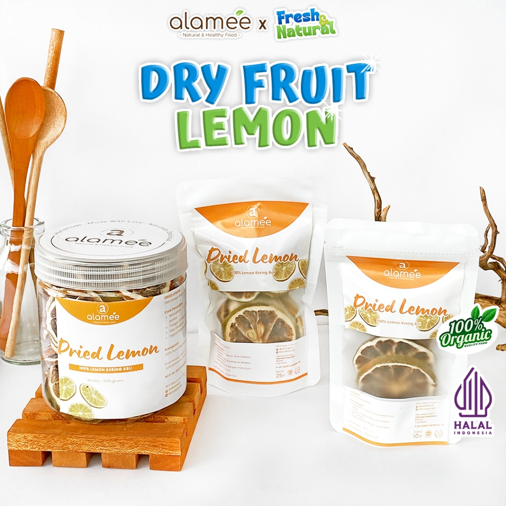 

ALAMEE Lemon Kering Dried Slice Tea Teh Herbal Iris Organik Minuman Herbal Organic fresh and natural