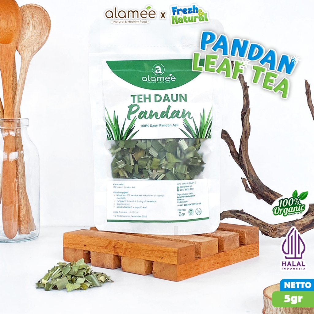

Teh Daun Pandan Kering Leaf Tea Organik Alami Minuman Herbal Siap Minum Seduh 5 Gr fresh and natural