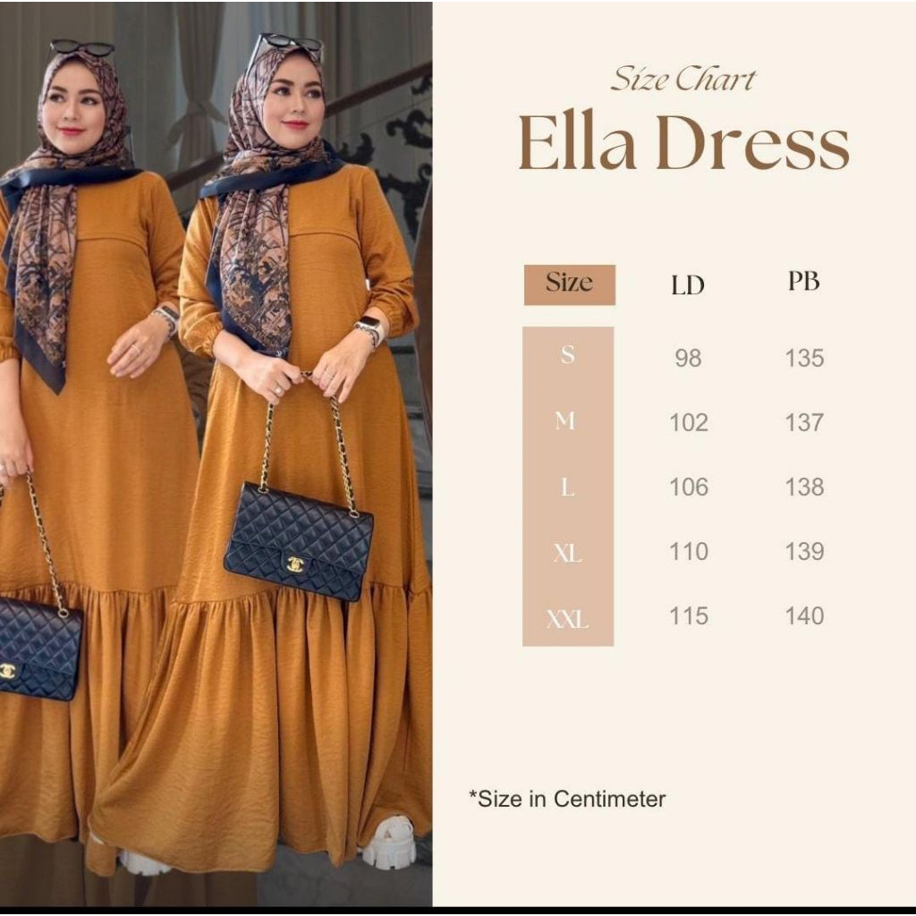 Gamis✔️Ella dress by Journey, gamis polos, gamis simple, gamis journey