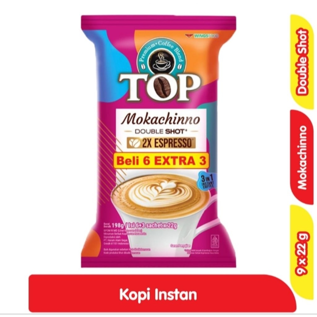 

Top Coffee Kopi Instan Mokachinno Double Shot 9 x 22 g