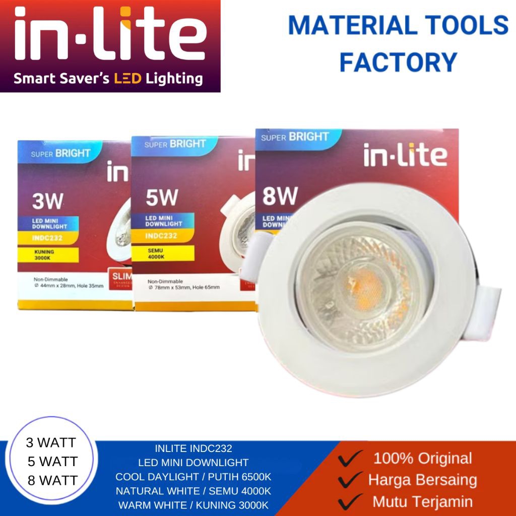 INLITE INDC232 - LAMPU INLITE - LAMPU DOWNLIGHT - LED MINI DOWNLIGHT - LAMPU LED - LAMPU DOWNLIGHT L