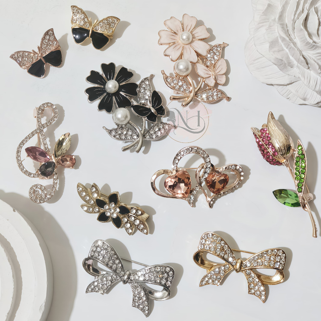 Bross Hijab Cantik Pin Jilbab Mutiara Korea Aksesoris Wanita by Rumah Hija'b