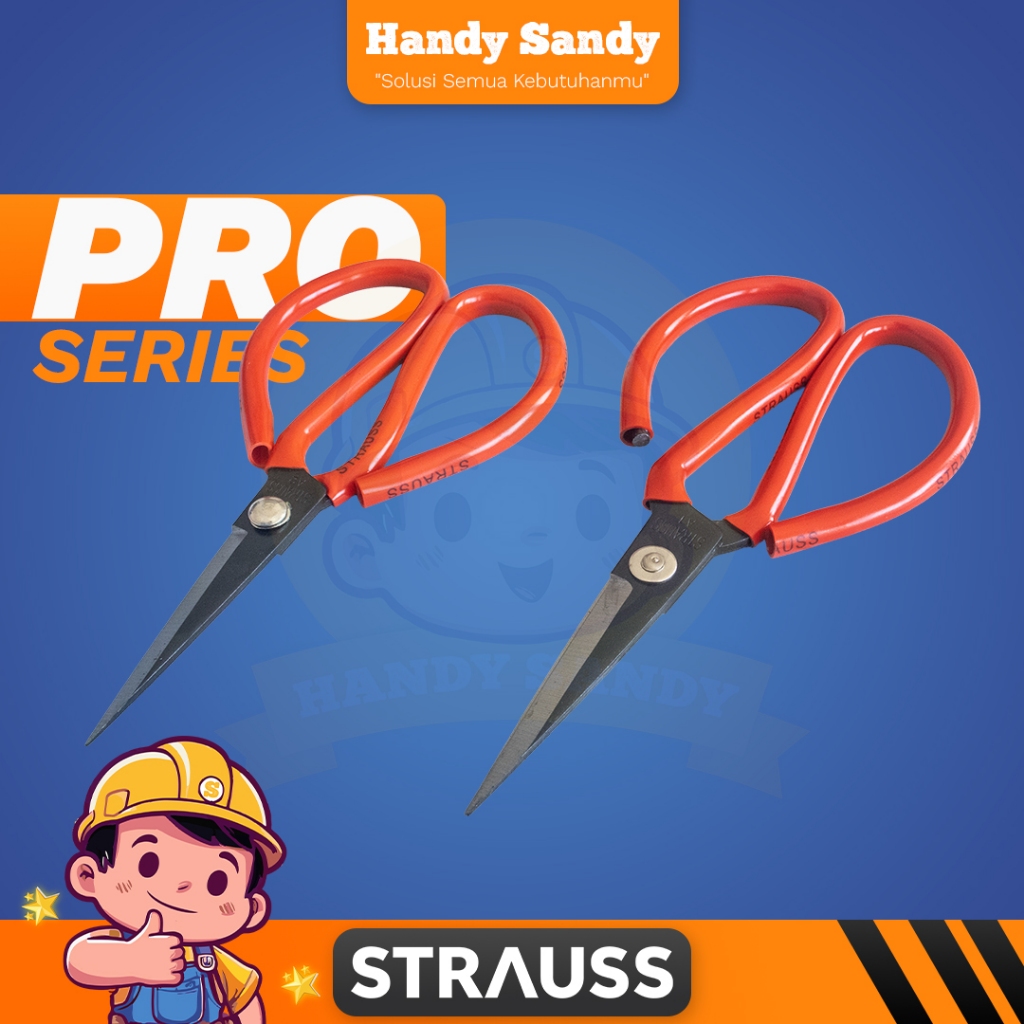 

STRAUSS Gunting Kain Kulit Kertas Seng Kodok Serbaguna BONUCI / Gunting Kain / Gunting Tahu Tek / Gunting Gagang Lebar