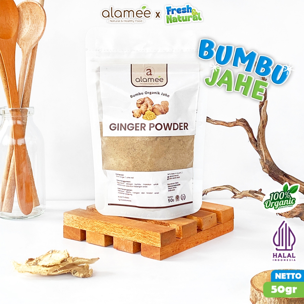 

ALAMEE Ginger Powder Jahe Putih Bubuk Minuman Herbal Bumbu Dapur Instan 50g fresh and natural