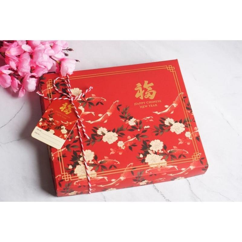 

Cake Box Roti Nastar Imlek Kardus Kue Mochi Dus Coklat Mini CNY Sincia Chinese Merah