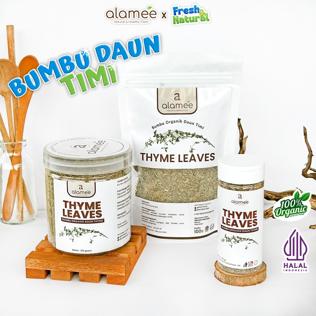 

ALAMEE Thyme Kering Daun Timi Bumbu Dapur Organik Garnish Dried Leaves Murni Asli fresh and natural