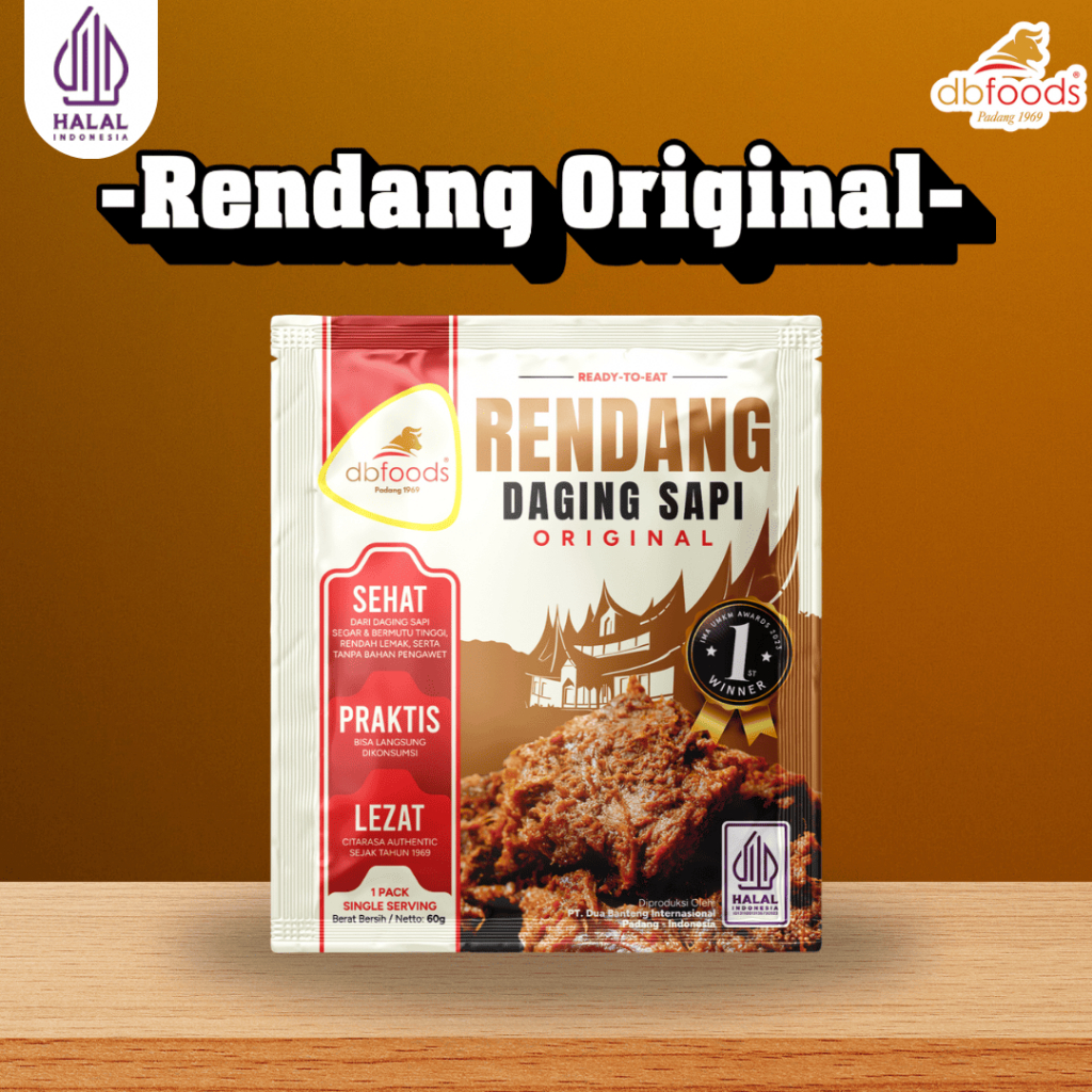 

DBFOODS Rendang Original 60g Praktis Siap Makan Asli Padang