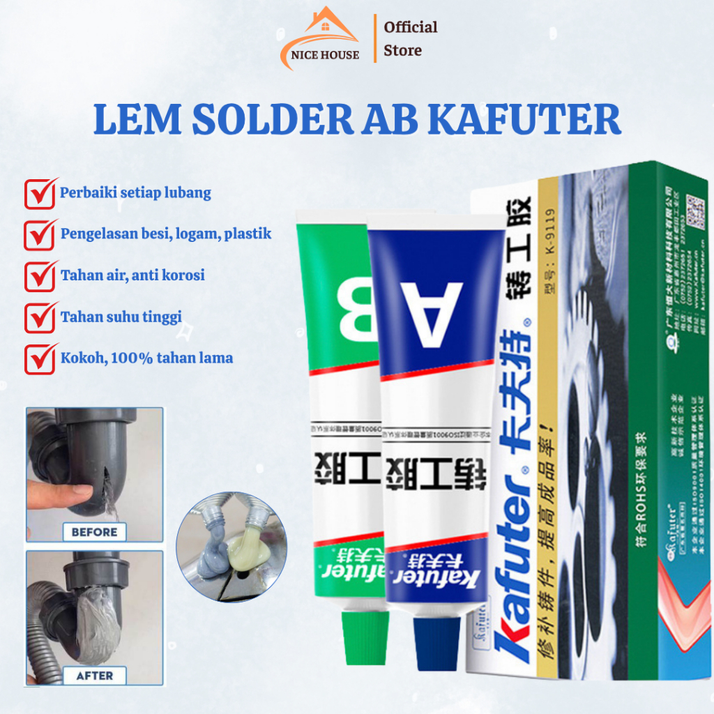Lem solder AB kafuter - Lem logam anti bocor, lem super kuat, menempelkan peralatan mesin