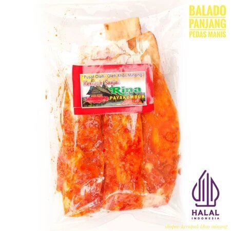 

Kripik Balado Panjang Pedes Manis Sanjai Rina