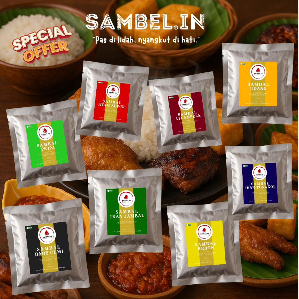 

Sambal Sachet Pedas 20gr – All Varian Enak Gurih Rumahan | SambelinJKT