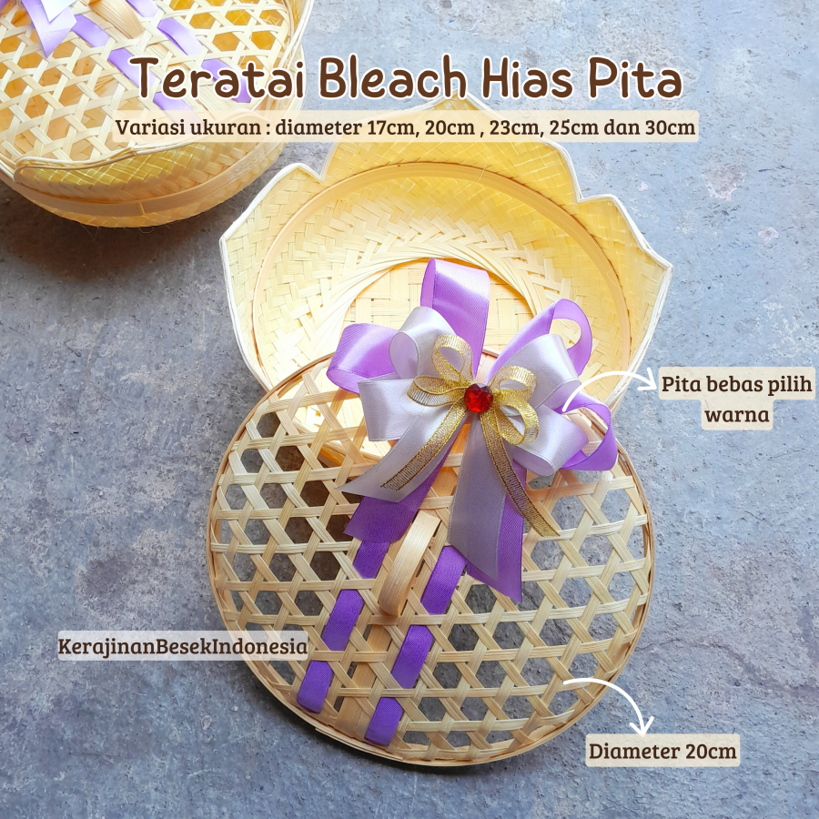 

TERATAI BAMBU BLICING BONUS PITA 17cm-30cm keranjang kue kerajinan parsel murah hampers unik seserahan pernikahan nikah kue