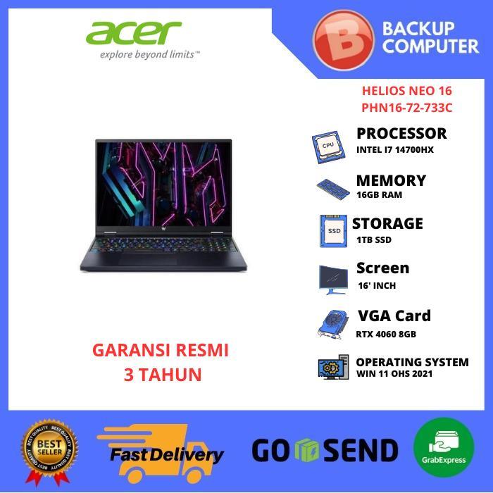 LAPTOP ACER HELIOS NEO 16 PHN16-72-733C 16GB RAM / RTX 4060 8GB