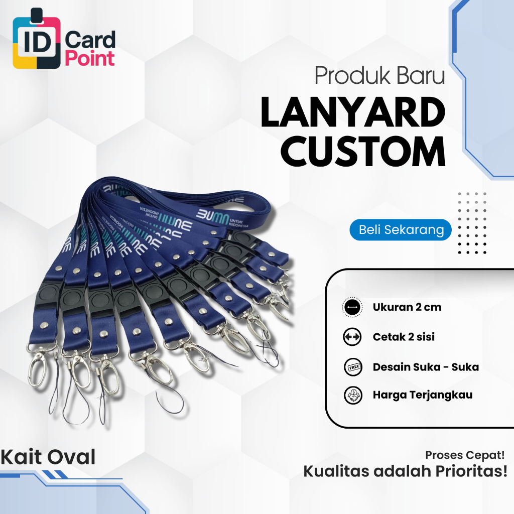 

Tali ID Card Custom Printing KAIT OVAL | Cetak Nama/Logo Perusahaan