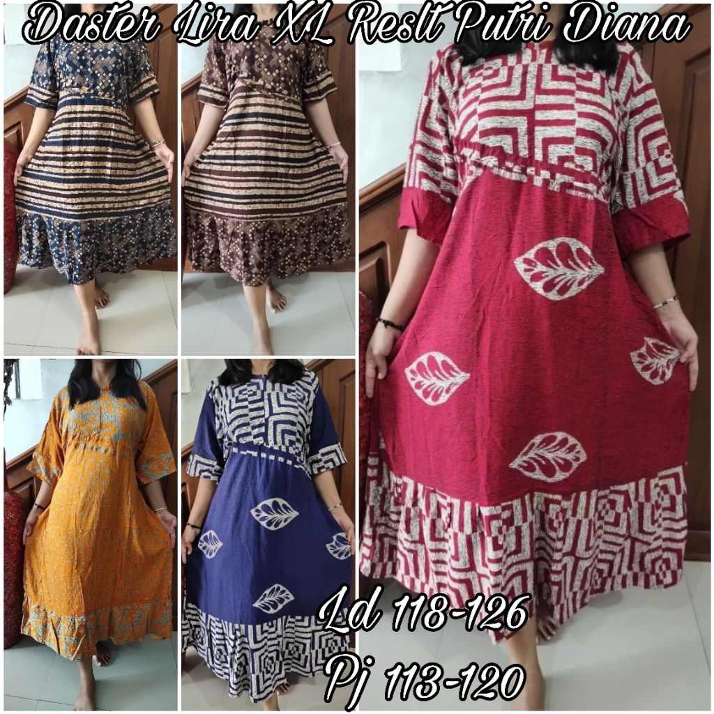 Daster Lira Jumbo Resleting By Putri Diana