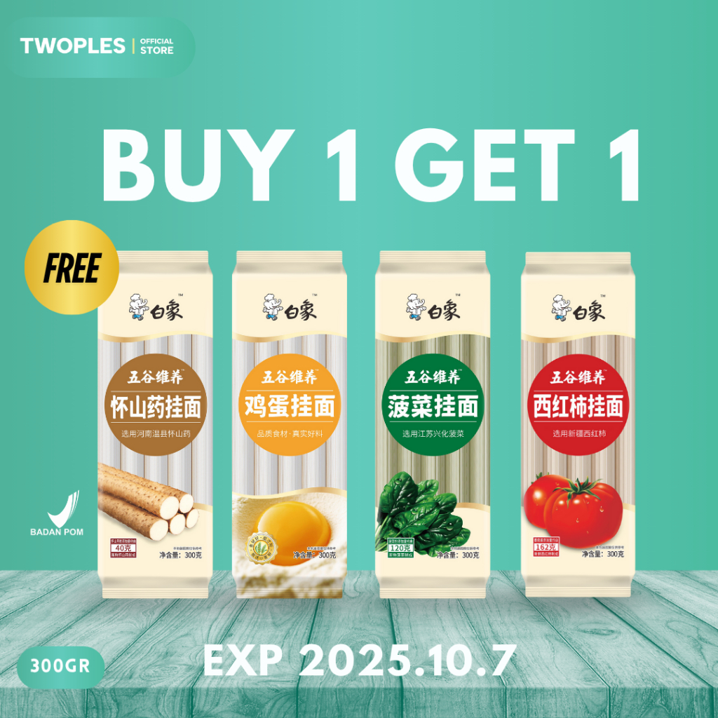 

BUY 1 GET 1 - Mie Baixiang Vermicelli Sehat Natural Series – Tomat / Bayam / Telur / Buckwheat | Mie Plain Premium | BPOM 300gram