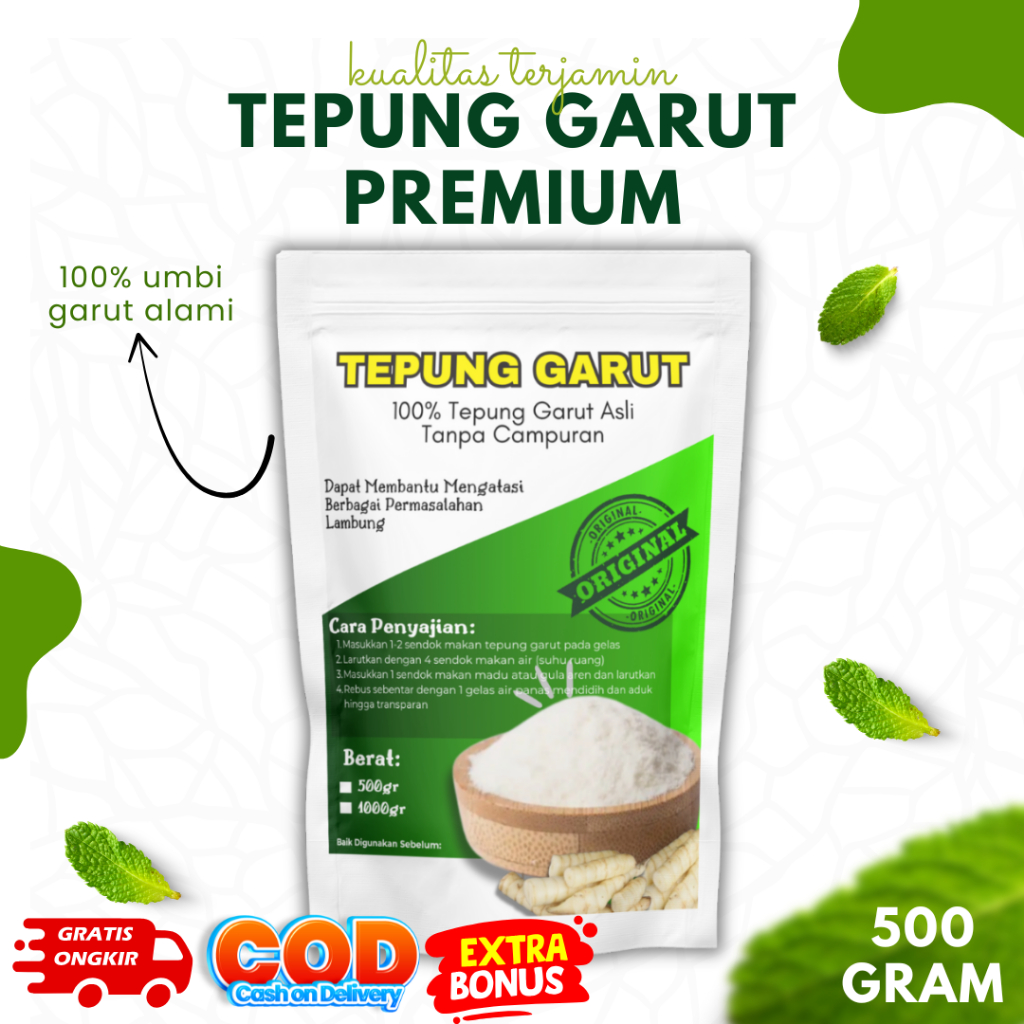 

Tepung Garut 500g / Tepung Pati Garut / Tepung Garut / Pati Garut / Jengkirut / Irut