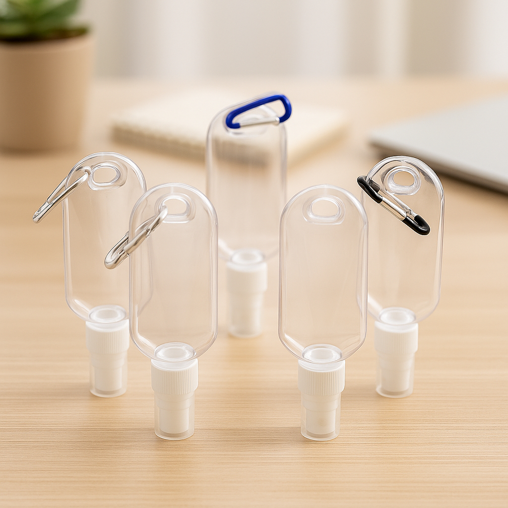 [MEGA SALE] Surprice Botol Hand Sanitizer Gantungan Kunci Besi Transparan / Botol Sanitizer Mini Por