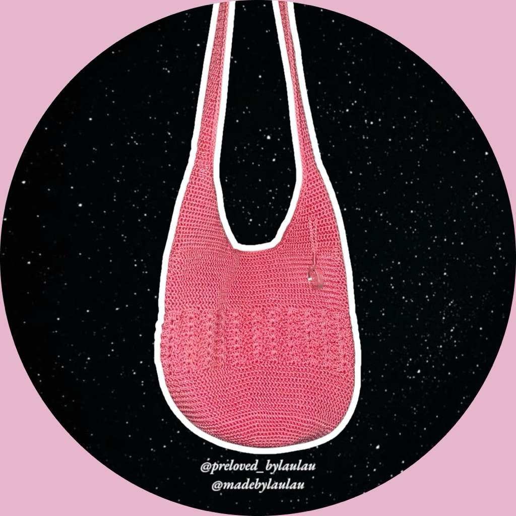 (PL) DOWA Tas Selempang Rajut Pink