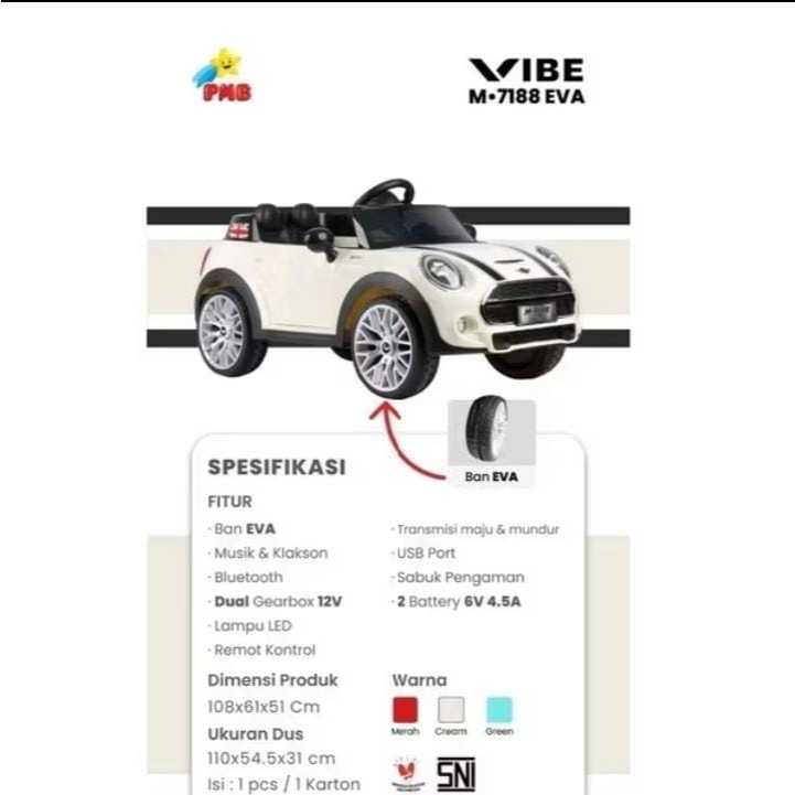 Mobil Aki M 7188 EVA VIBE Ban Eva Mainan anak mobil remot