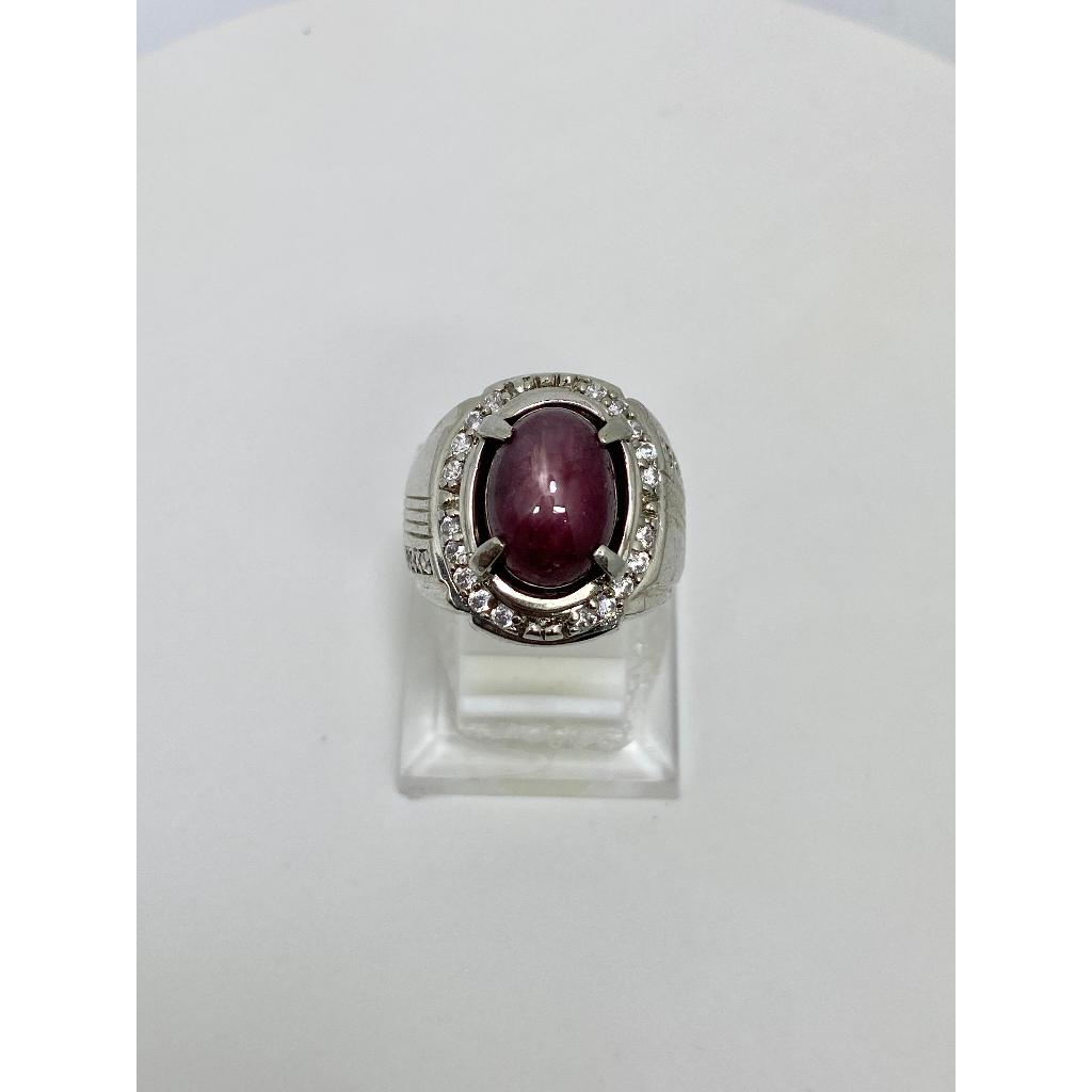 Cincin Batu Permata Ruby Star Asli Natural