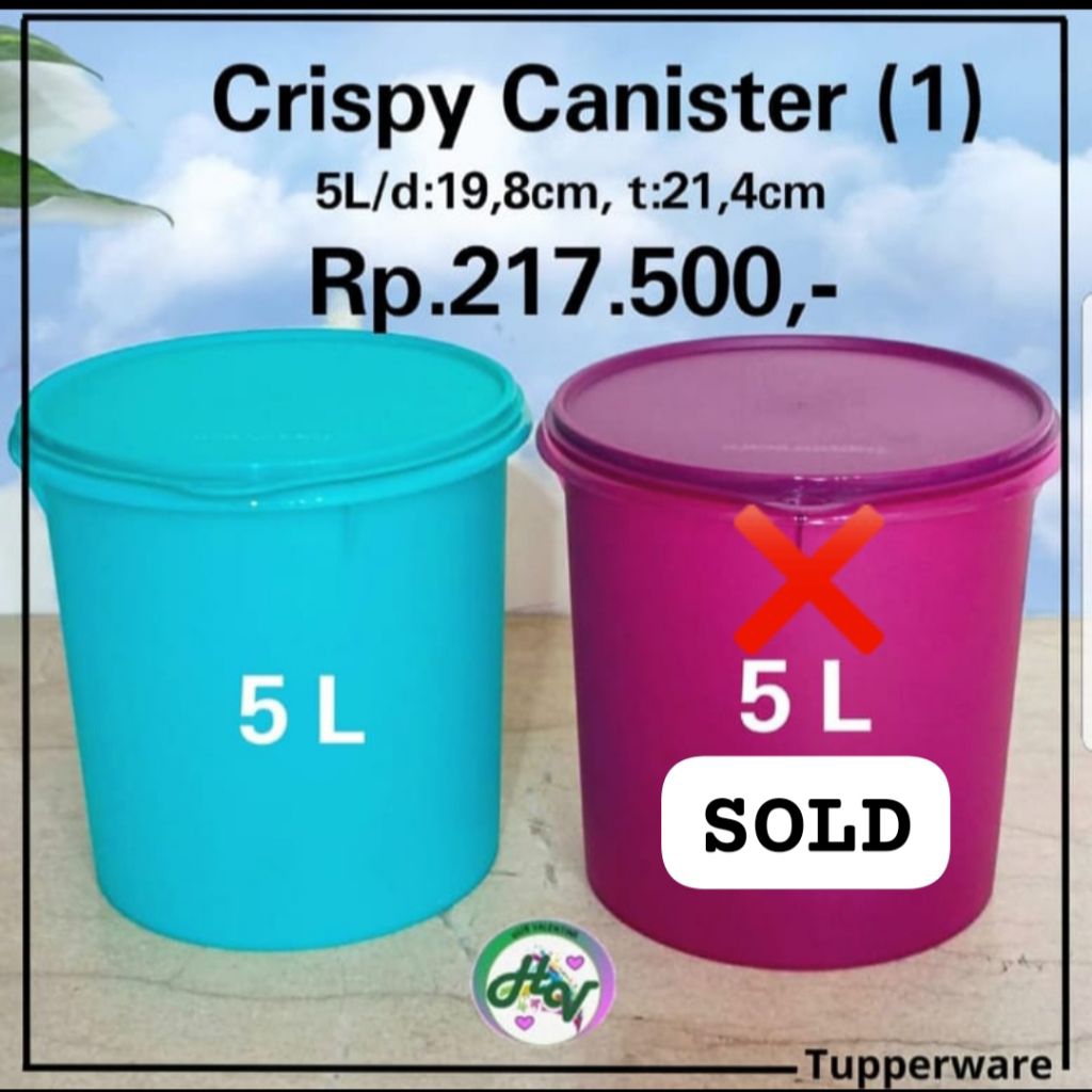 Cryspi Canister Tupperware toples 5 liter tuppy