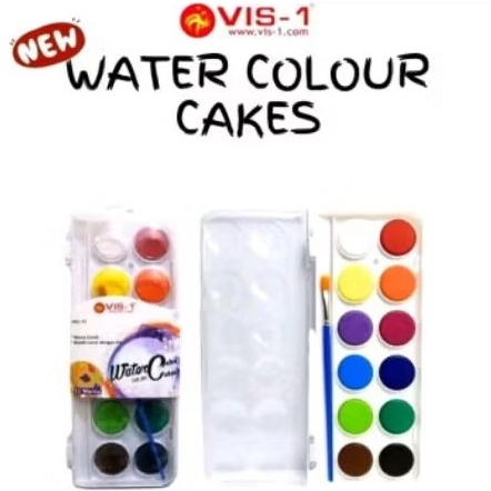 

CAT AIR WATER COLOUR CAKES | CAT AIR 12 WARNA | CAT AIR WARNA CERAH