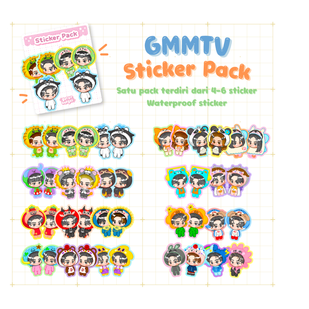 

GMMTV Actor Mascot Vinyl Sticker Pack | Thaientu | Thailand