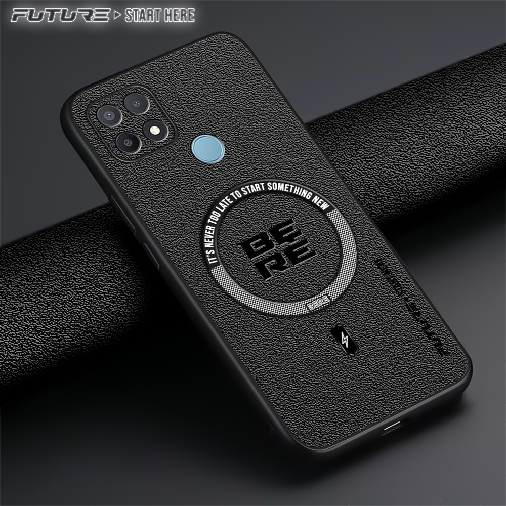 Case Oppo A15/A15s Softcase Terbaru Luxury Magsafe Leather Magnetic Casing