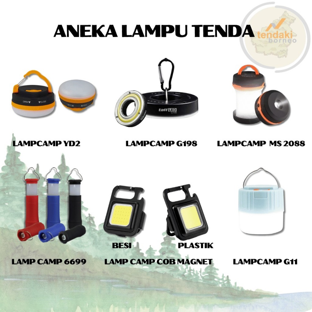 KOLEKSI LAMPU TENDA MURAH | LAMPCAMP PROTABLE | LAMPU TENDA LIPAT