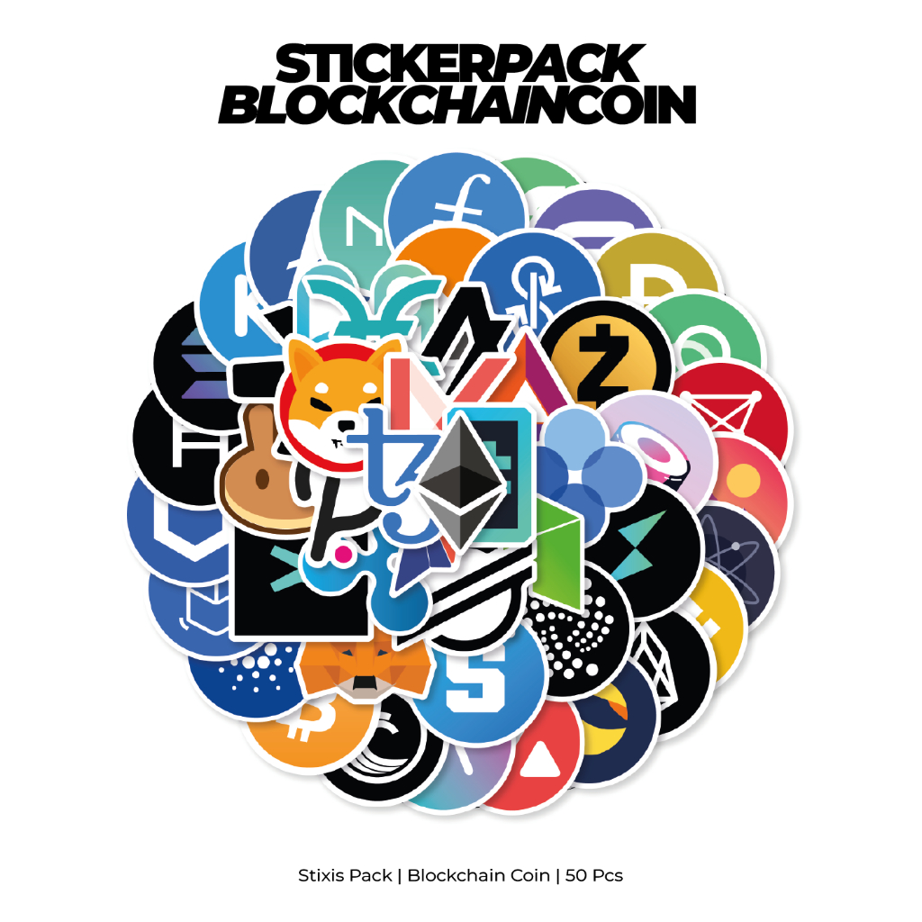 

[READY] STICKER PACK | BLOCKCHAIN COIN | 50 PCS | KISSCUT | WATERPROFF | STIXIS.MARKET