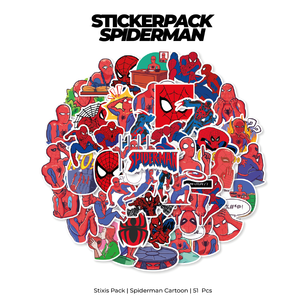 

[READY] STICKER PACK | SPIDERMAN CARTOON | 51 PCS | KISSCUT | WATERPROFF | STIXIS.MARKET