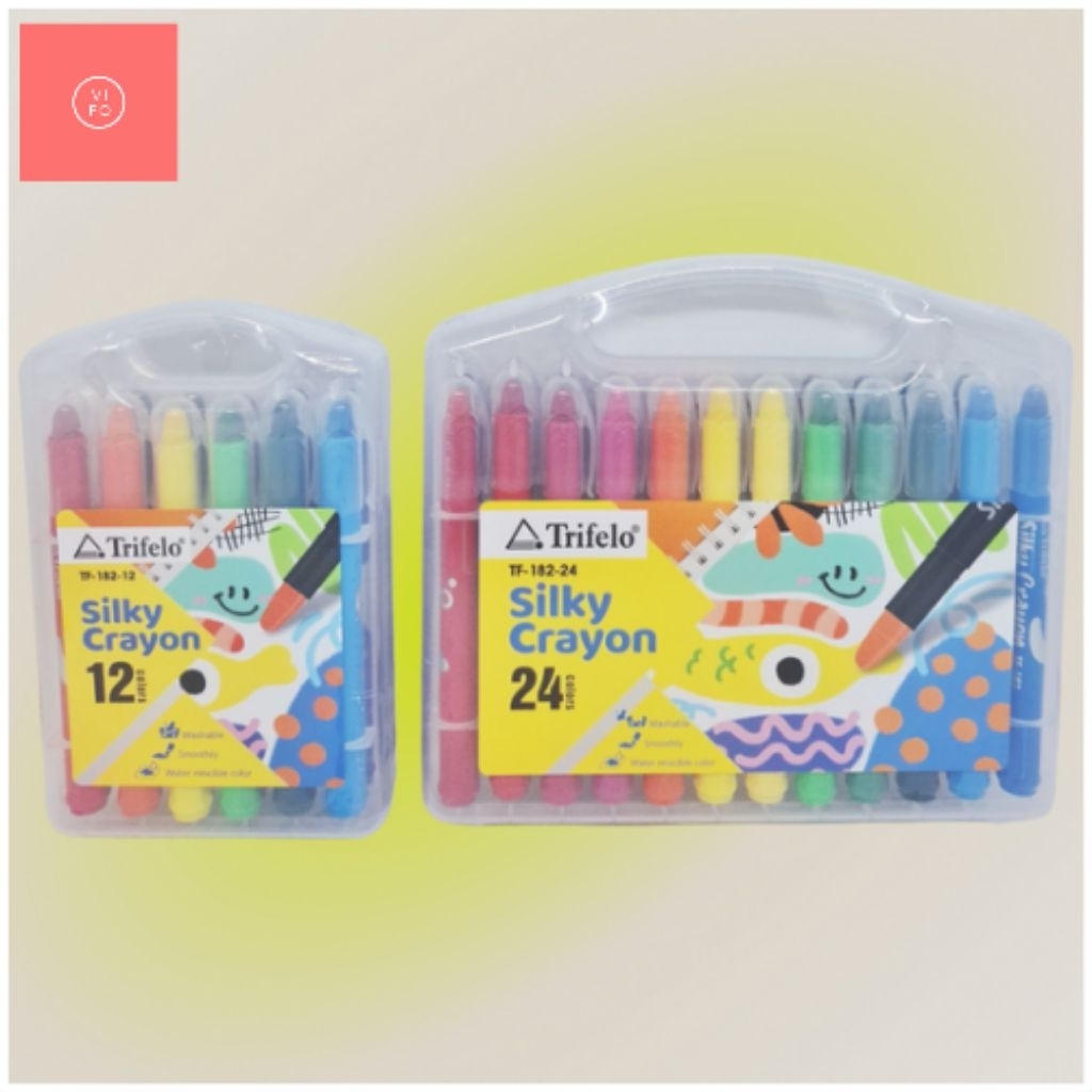 

Vifo - Silky Crayon Mewarnai Gambar Anak Krayon Halus Crayon Gel Washable Bisa Dicuci Isi 12 24 Warna