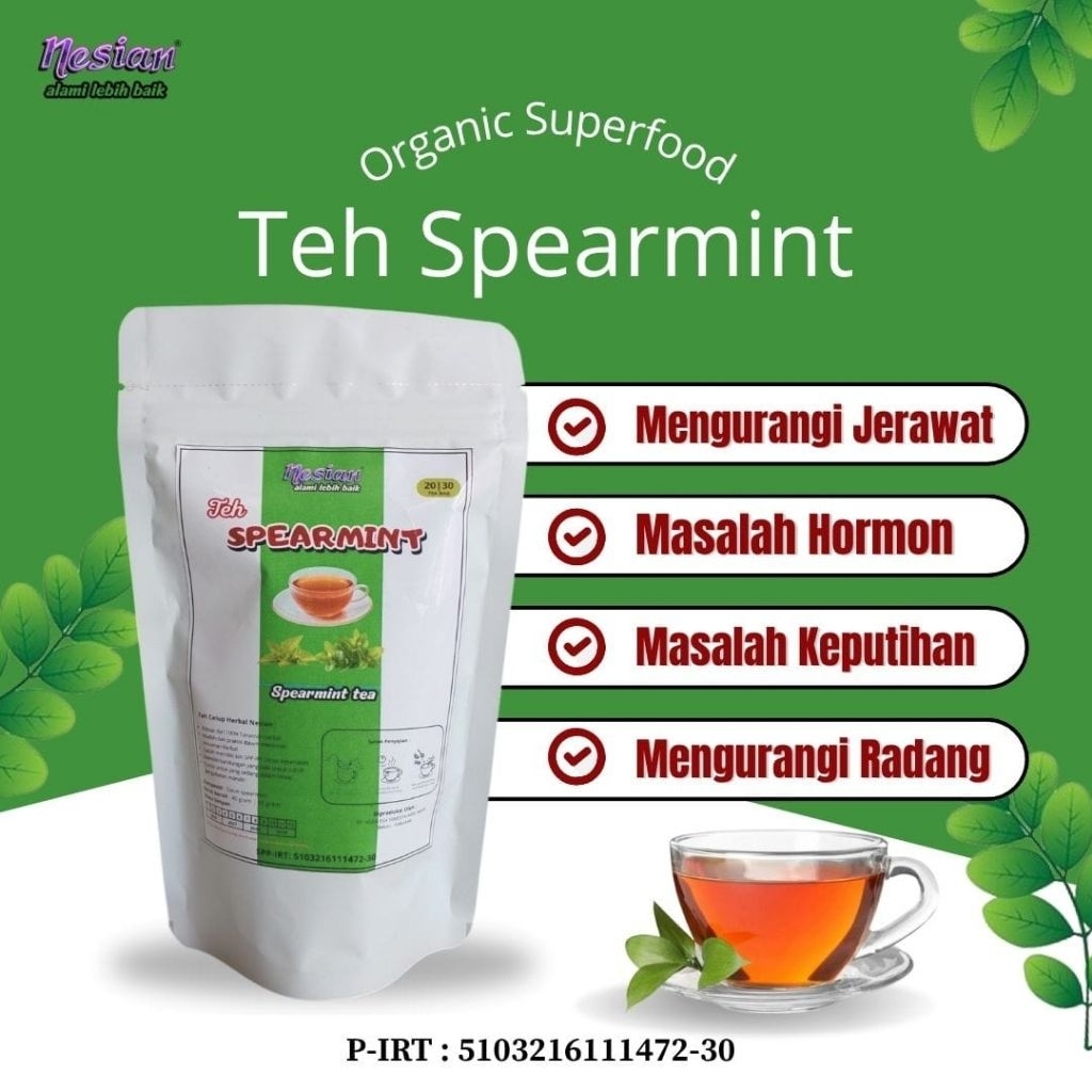 

PRIMAFARM TEH SPEARMINT | TEH HERBAL | MENTHA SPICATA TEA | 20 KANTONG TEH