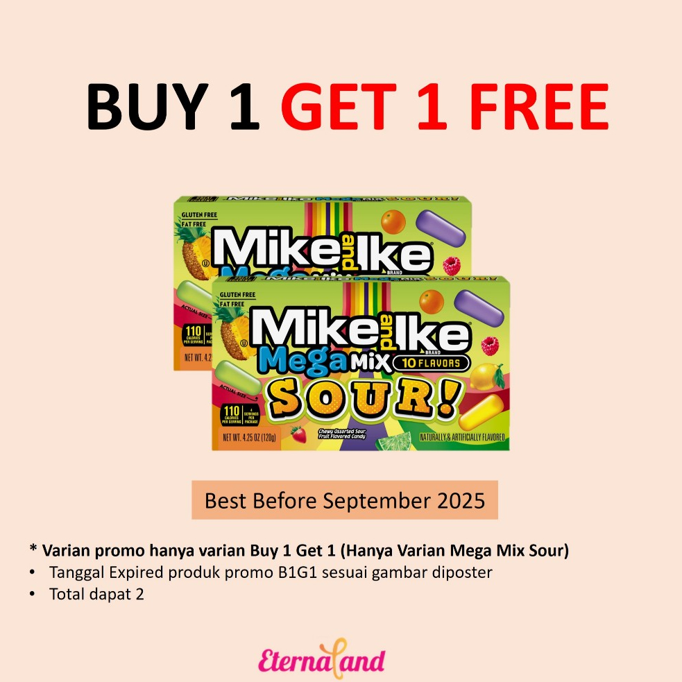 

Mike and Ike MEGA MIX Candy - permen rasa buah impor USA
