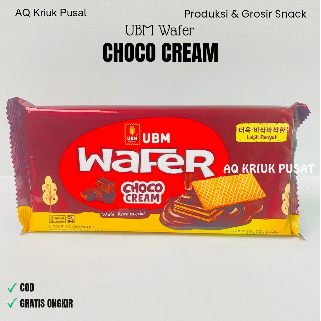 

UBM Wafer Choco Cream / Wafer Krim Cokelat / AQ Kriuk Pusat