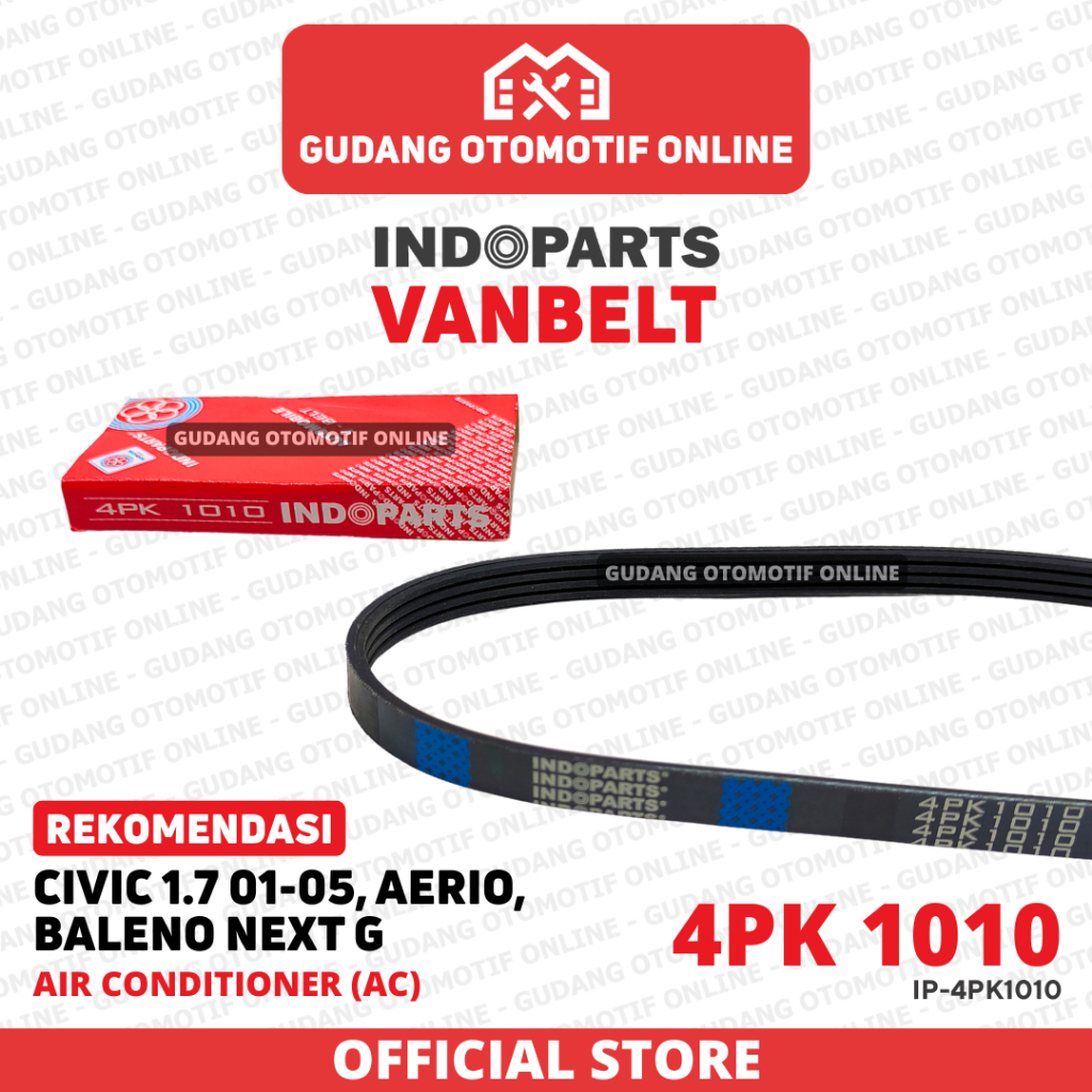 Vanbelt Fanbelt AC Civic 1.7 2001-2005 Aerio Baleno Next G 4PK 1010 Indoparts