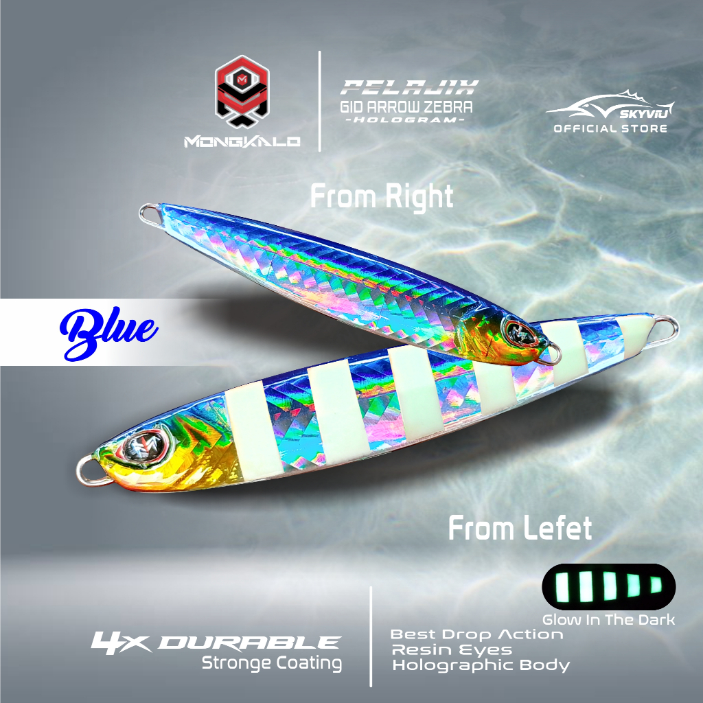 Mongkalo Pelajix Panah GID-Zebra noMotif Candy 40 Biru
