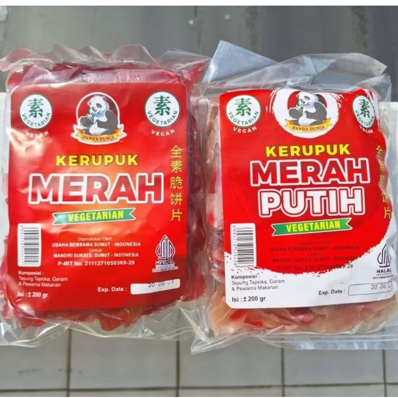 

Krupuk - Kerupuk Merah / Merah Putih Panda Dunia Halal Vegan Vegetarian