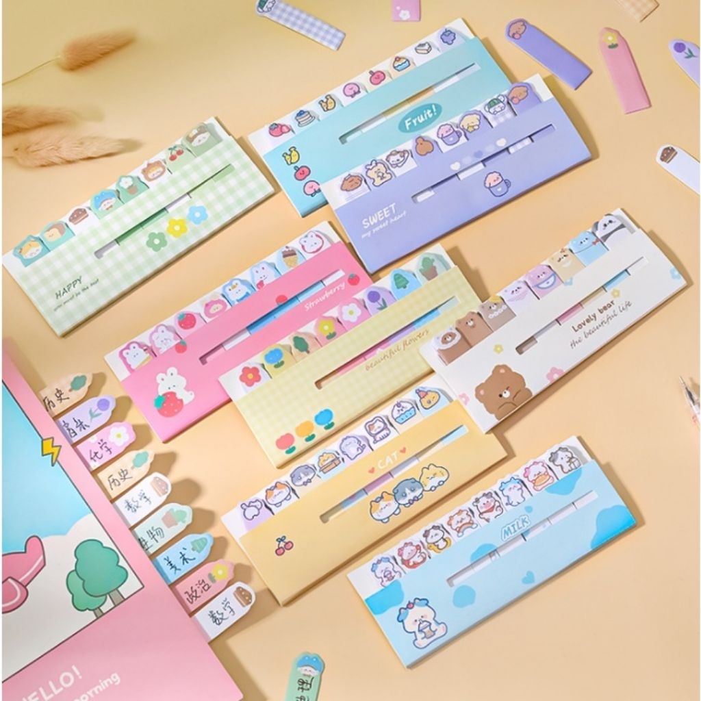 

sticky notes karakter 8 in 1 / sticky notes karakter lucu / sticky notes pembatas buku