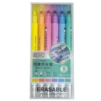 

STABILO ERASABLE MATA SEGI 6 WARNA 936-6 / STABILO 6 WARNA MUDAH DIHAPUS / HIGHLIGHTER 6 COLOR