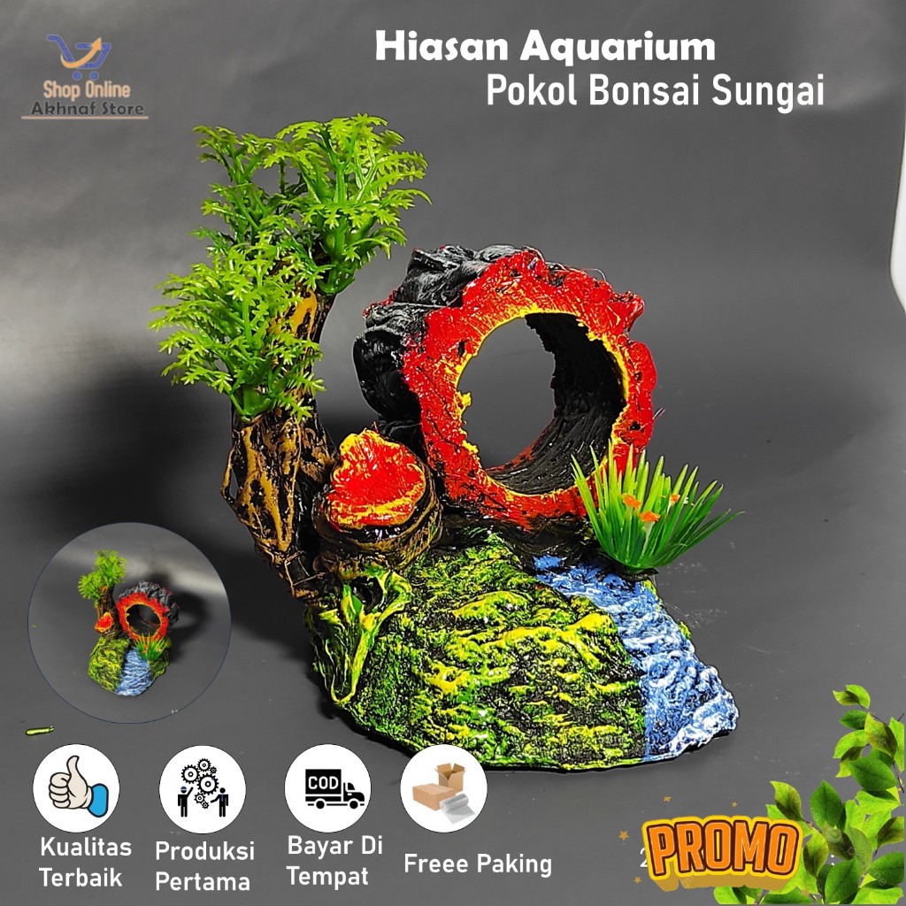 Hiasan Aquarium  Dekorasi Ornamen Aquascape  Ornamen Aquarium Pokol Bonsai Sungai