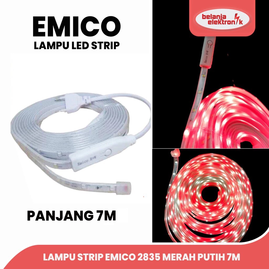 STRIP LED MERAH PUTIH OUTDOOR - SELANG WARNA MERAH PUTIH - LAMPU LED STRIP AGUSTUS - LAMPU HIAS