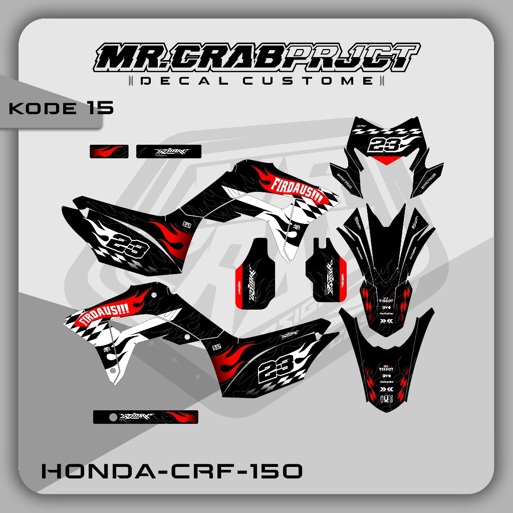 15 DECAL STICKER CRF - DECAL CRF PREMIUM FULL BODY CUSTOM