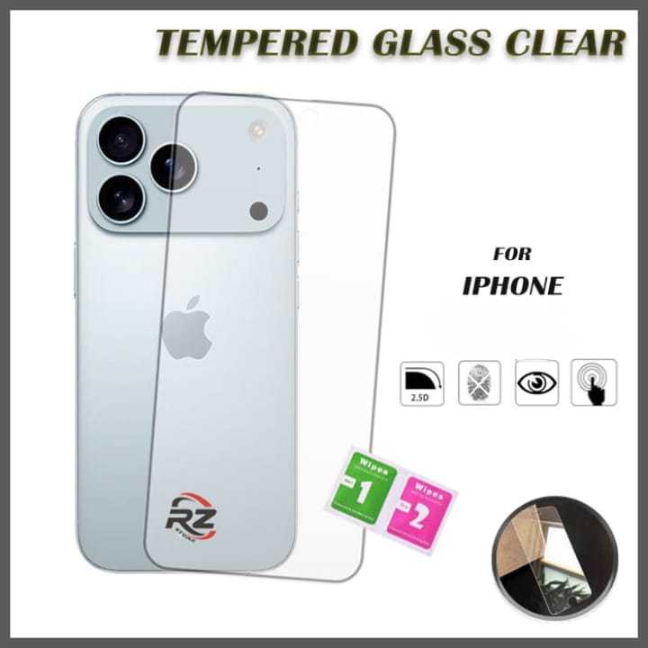 TG KACA BENING Tempered glass  iphone 4 5 6 7 8 X PLUS XS XR 11 13 14 MAX PRO BELAKANG TEMPEREDGLASS