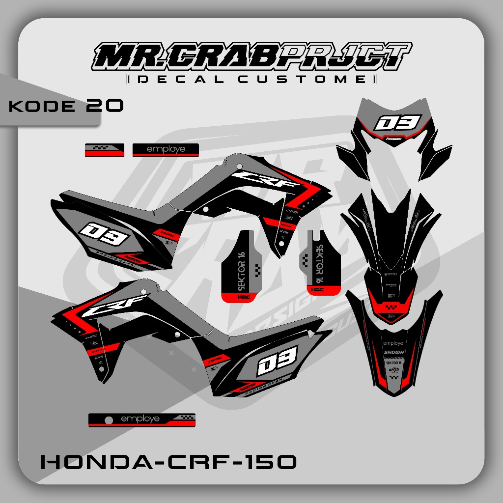 20 DECAL STICKER CRF - DECAL CRF PREMIUM FULL BODY CUSTOM