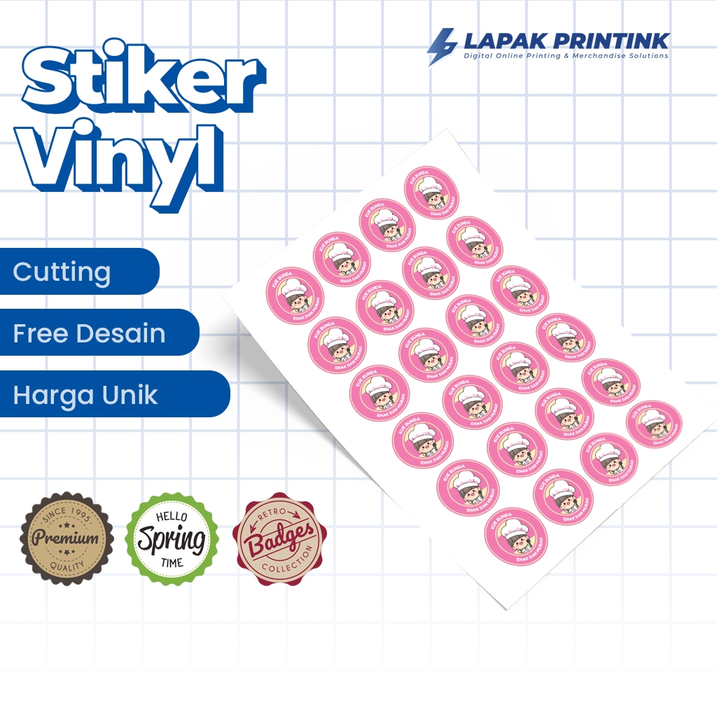 

Stiker Label Kemasan Produk Bulat Custom - Sticker Vinyl Cutting Bulat Lapakprintink
